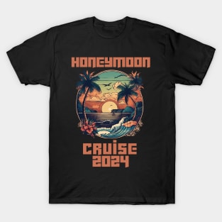 Honeymoon Cruise for Matching Couples 2024 Just Married T-Shirt